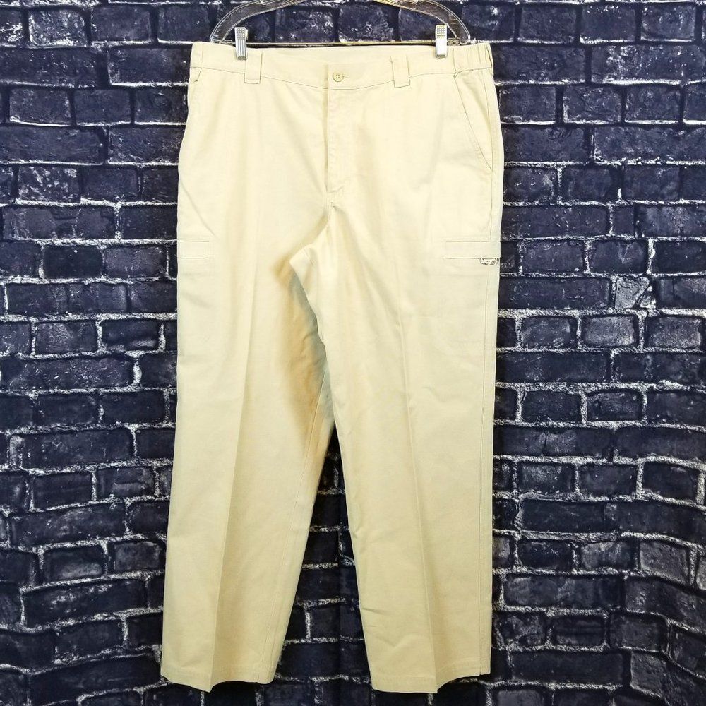 L.L. BEAN Comfort Waist Heavy Duty Cargo Khaki Pants Size 38 x 30